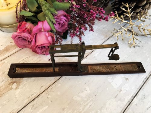fig 2. Antique Sovereign Scales - Mahogany cased