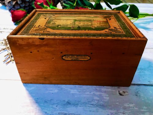 fig 1. A Rare Sewing Box -Lady Ann Murrays and Mrs Fitzherberts label to the side