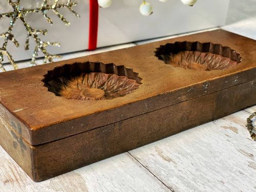 Antique Treen Two Piece Confectionery Mould