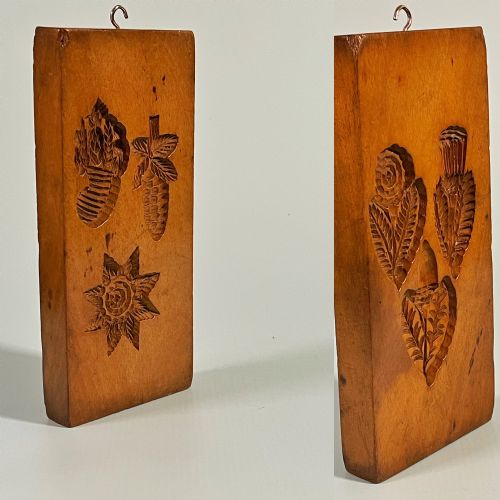 Antique Treen Double Sided Biscuit/sugar Mould