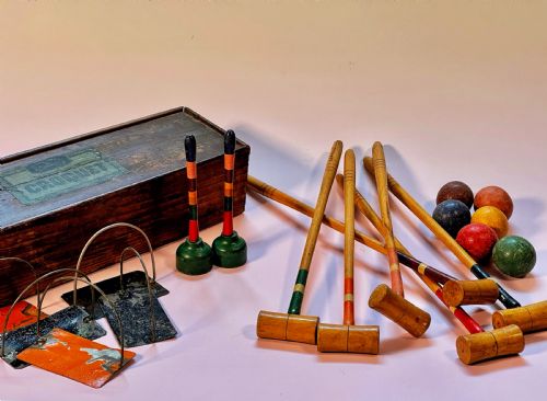 Antique Mini Croquet Game - Original Box