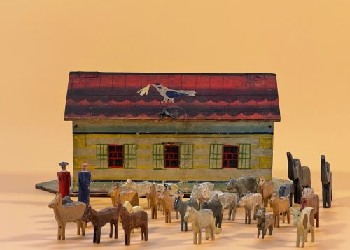 Antique Noah's Ark with Animals