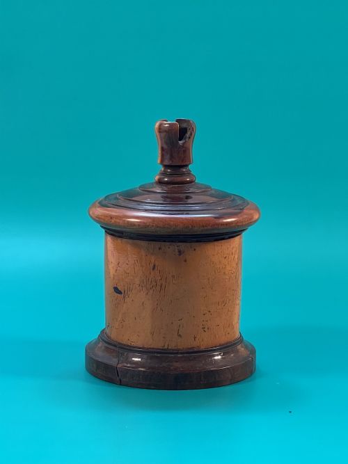 Antique Treen String Box  - With Cutter Blade