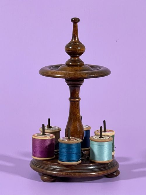 Antique Cotton Reel & Pin Stand