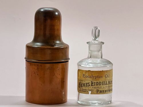 Antique Bottle Case & Bottle Still Retaining the Original Label