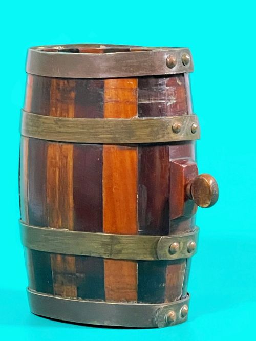 A SMALL SIZED ANTIQUE COSTRAL OR BARREL TREEN - ADDITIONAL PHOTO 1