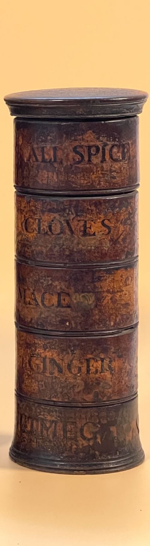 Antique Treen Five Tier Spice Tower