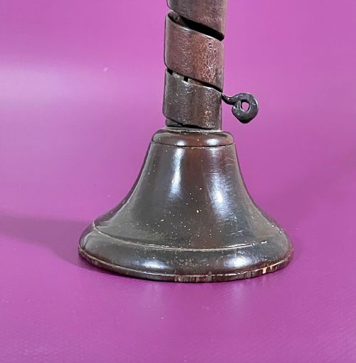 ANTIQUE SPIRAL CANDLESTICK TREEN - ADDITIONAL PHOTO 2