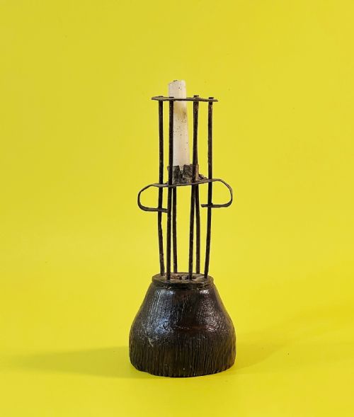 antique treenbirdcage candle holder - CATEGORY: ANTIQUE LIGHTING - DATED 18TH CENTURY