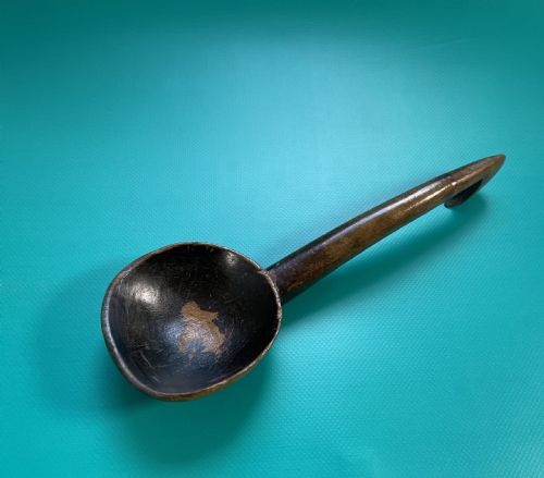 ANTIQUE TREEN WELSH CAWL LADLE - ADDITIONAL PHOTO 2