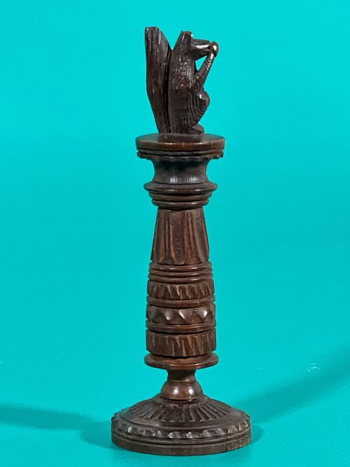 antique treen squirrel needle case - CATEGORY: ANTIQUE MISCELLANEOUS - DATED 19TH CENTURY