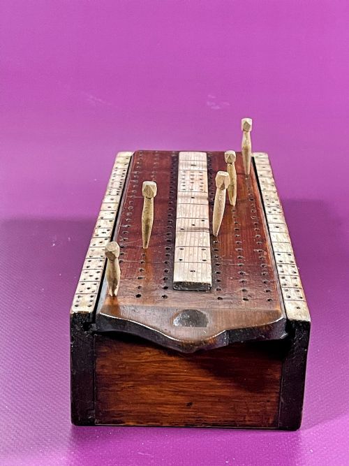 ANTIQUE DOMINOES BOX AND SCORING BOARD - ADDITIONAL PHOTO 2