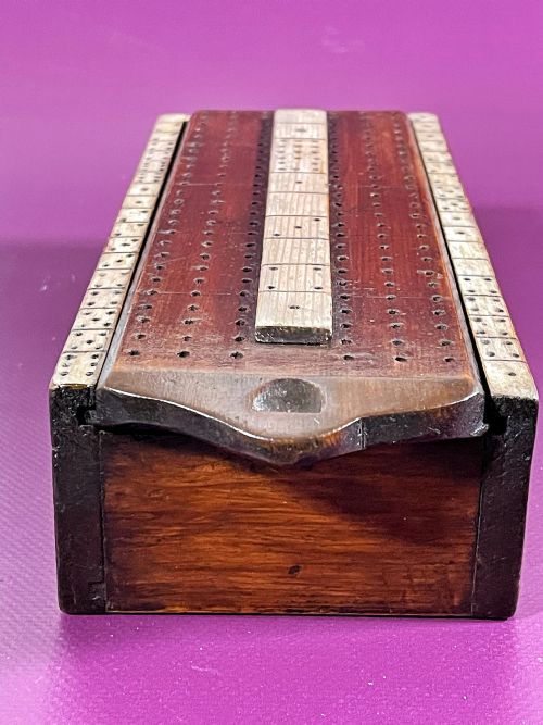 ANTIQUE DOMINOES BOX AND SCORING BOARD - ADDITIONAL PHOTO 5