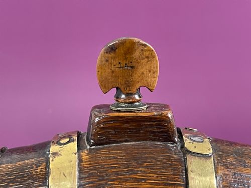 ANTIQUE MINI COSTREL OAK AND BRASS - ADDITIONAL PHOTO 1