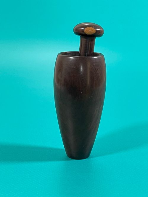 antique snuff mortar and pestle lignum vitae - CATEGORY: ANTIQUE MISCELLANEOUS - DATED 19TH CENTURY