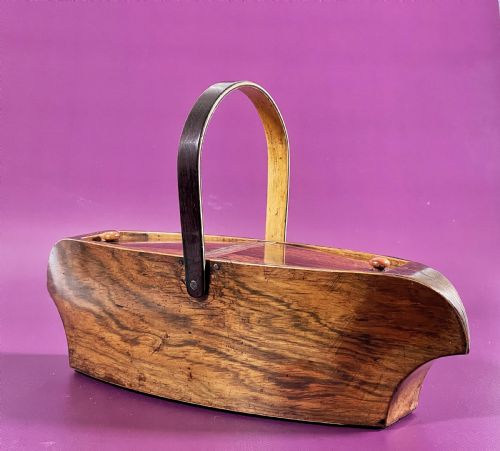 a georgian rosewood pannier box double opening with two lids - CATEGORY: ANTIQUE BOXES - DATED GEORGIAN