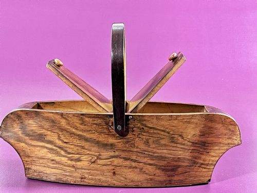 A GEORGIAN ROSEWOOD PANNIER BOX DOUBLE OPENING WITH TWO LIDS - ADDITIONAL PHOTO 1