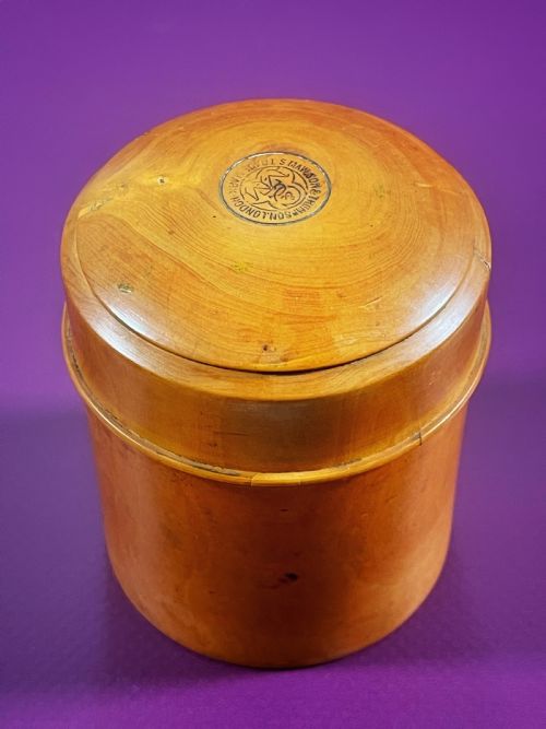 ANTIQUE BOXWOOD CASE UNUSUAL HAVING TWO GLASS MEASURES - ADDITIONAL PHOTO 2