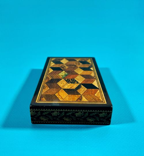 ANTIQUE TUNBRIDGE WARE DESK PAPERWEIGHT - ADDITIONAL PHOTO 2