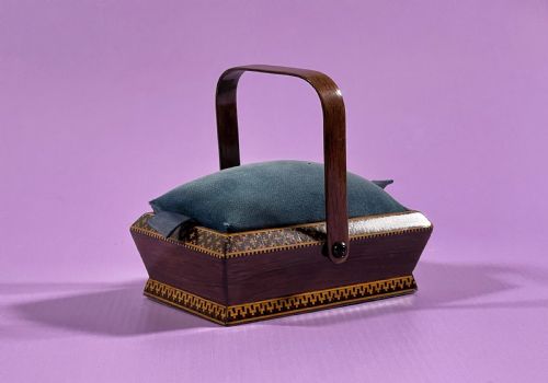 A SMALL TUNBRIDGE WARE PANNIER SEWING BOX - ADDITIONAL PHOTO 5