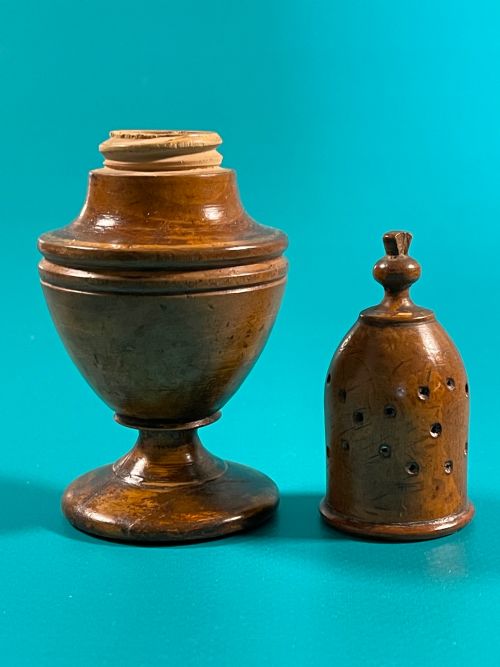 ANTIQUE TREEN SPICE MUFFINEER - ADDITIONAL PHOTO 1