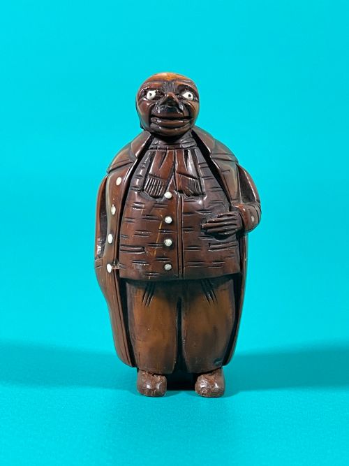 ANTIQUE COQUILLA NUT FIGURAL SNUFF BOX - ADDITIONAL PHOTO 2