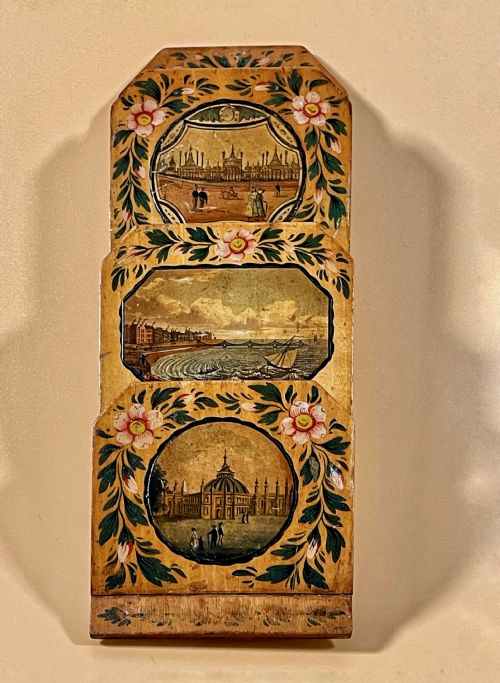 an unusual early tunbridge ware letter rack wall hanging - CATEGORY: ANTIQUE MISCELLANEOUS - DATED GEORGIAN