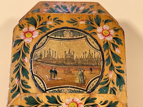 AN UNUSUAL EARLY TUNBRIDGE WARE LETTER RACK WALL HANGING - ADDITIONAL PHOTO 1