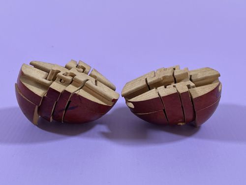 ANTIQUE PUZZLE BALL WITH ORIGINAL PAPER SOLUTION - ADDITIONAL PHOTO 3