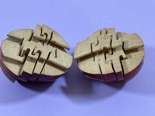 ANTIQUE PUZZLE BALL WITH ORIGINAL PAPER SOLUTION - ADDITIONAL PHOTO 4