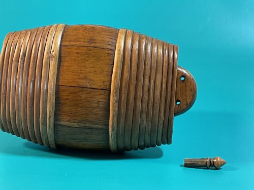 AN ANTIQUE SPIRIT BARREL OR FLASK - ADDITIONAL PHOTO 5