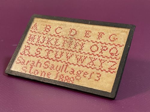 ANTIQUE MINI NEEDLEWORK SAMPLER - ADDITIONAL PHOTO 2