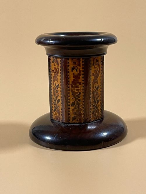 antique tunbridge ware spill vase octagonal body - CATEGORY: ANTIQUE MISCELLANEOUS - DATED 19TH CENTURY
