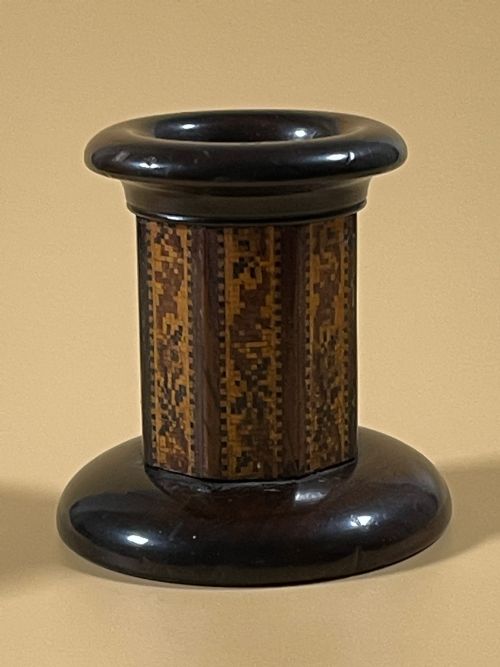 ANTIQUE TUNBRIDGE WARE SPILL VASE OCTAGONAL BODY - ADDITIONAL PHOTO 4