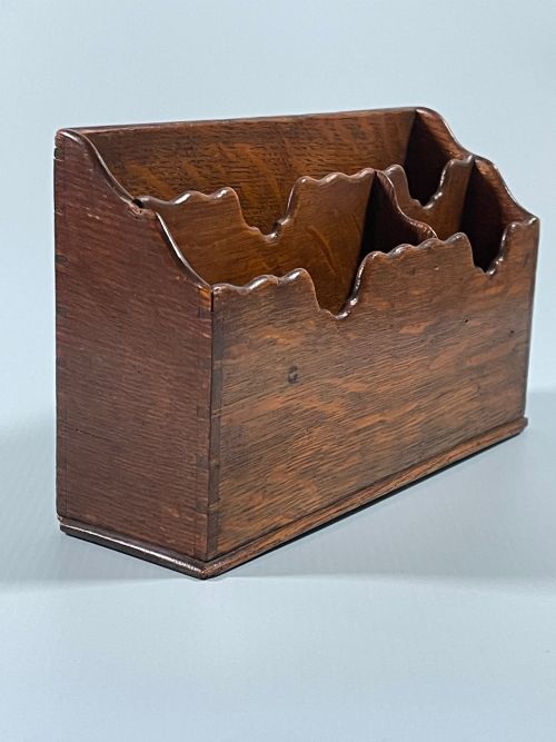 ANTIQUE OAK STATIONERY HOLDER - ADDITIONAL PHOTO 5