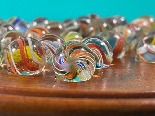 ANTIQUE SOLITAIRE BOARD GAME VICTORIAN GLASS MARBLES - ADDITIONAL PHOTO 3
