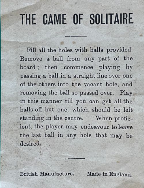 ANTIQUE SOLITAIRE BOARD GAME VICTORIAN GLASS MARBLES - ADDITIONAL PHOTO 6