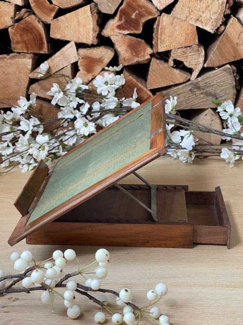 AN UNUSUAL ANTIQUE FOLDING BOOK OR MUSIC STAND BOX - ADDITIONAL PHOTO 4