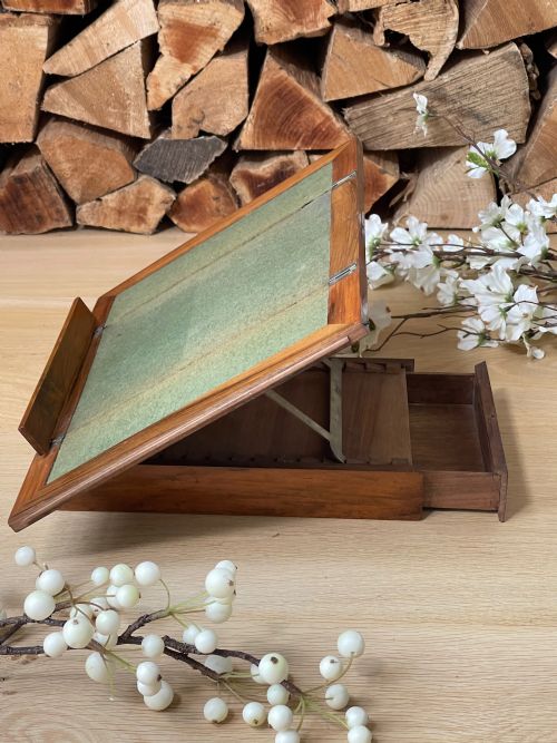 AN UNUSUAL ANTIQUE FOLDING BOOK OR MUSIC STAND BOX - ADDITIONAL PHOTO 6