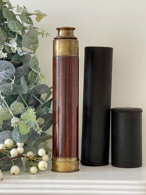 antique rosewood telescope signed s lee optician to her majesty - CATEGORY: ANTIQUE MISCELLANEOUS - DATED 19TH CENTURY