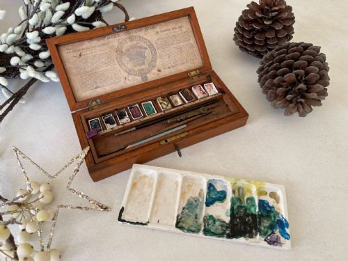 antique artists paint box - CATEGORY: ANTIQUE BOXES - DATED 19TH CENTURY