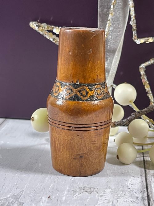 ANTIQUE TUNBRIDGE WARE SCENT BOTTLE CASE BOTTLE - ADDITIONAL PHOTO 3