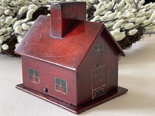 ANTIQUE FOLK BART COTTAGE MONEY BOX TREEN - ADDITIONAL PHOTO 3