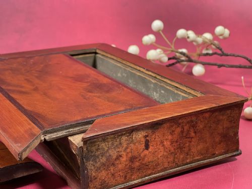 A LARGE ANTIQUE FLAME MAHOGANY PUZZLE BOOK BOX TREEN - ADDITIONAL PHOTO 6
