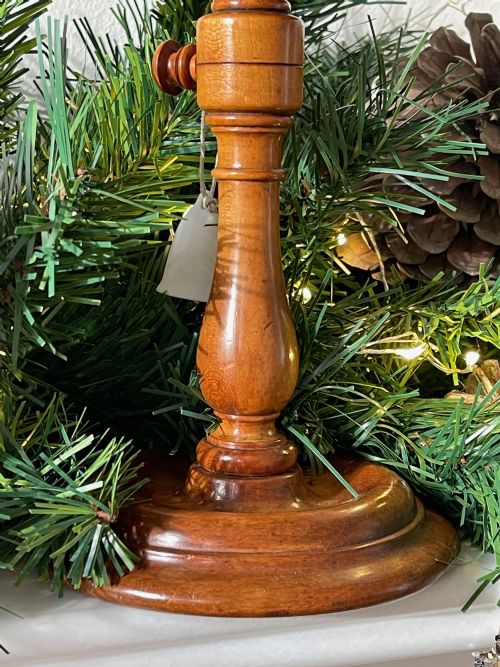 A GEORGIAN FRUITWOOD CANDLE STAND PROBABLY APPLEWOOD TREEN - ADDITIONAL PHOTO 3