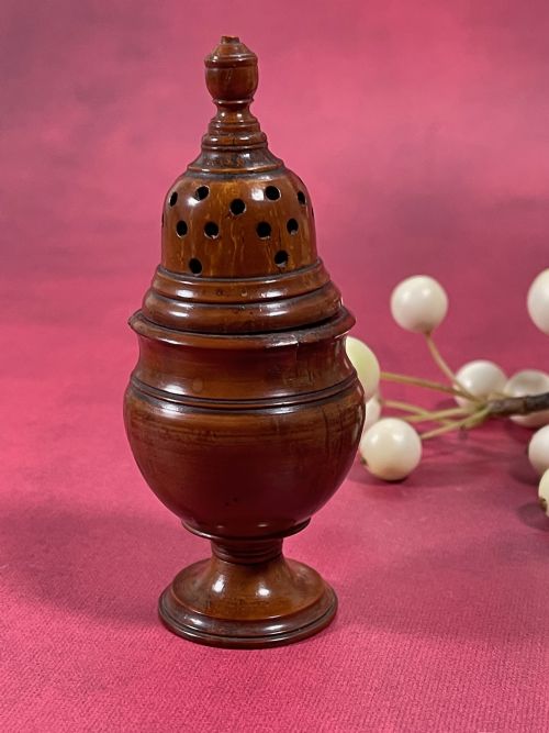 antique coquilla nut muffineer or pepperette treen - CATEGORY: ANTIQUE MISCELLANEOUS - DATED 19TH CENTURY