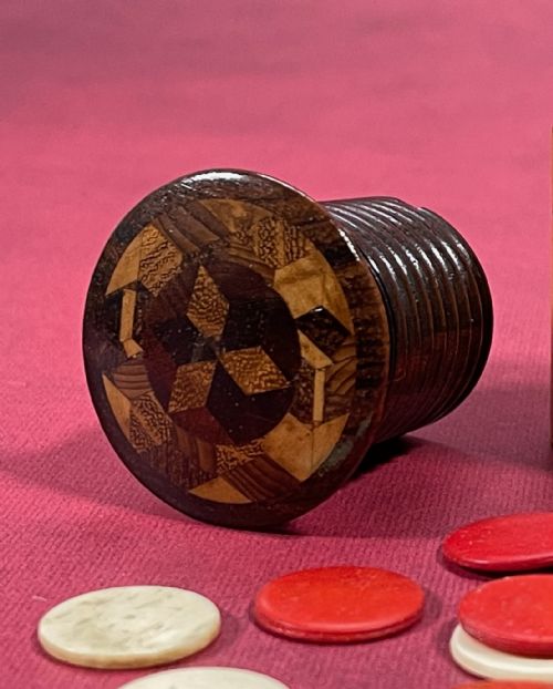AN EARLY 800S MAHOGANY REEL STAND INCLUDES 18 COTTON REELS - ADDITIONAL PHOTO 9