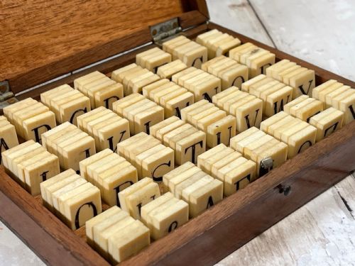 ANTIQUE ALPHABET SPELLING BOX BONE LETTERS - ADDITIONAL PHOTO 8