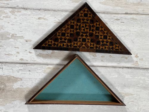 ANTIQUE TUNBRIDGE WARE BOX TRIANGULAR IN SHAPE - ADDITIONAL PHOTO 4
