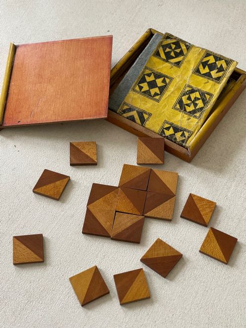 ANTIQUE MOSAIC WOODEN PUZZLE - ADDITIONAL PHOTO 4